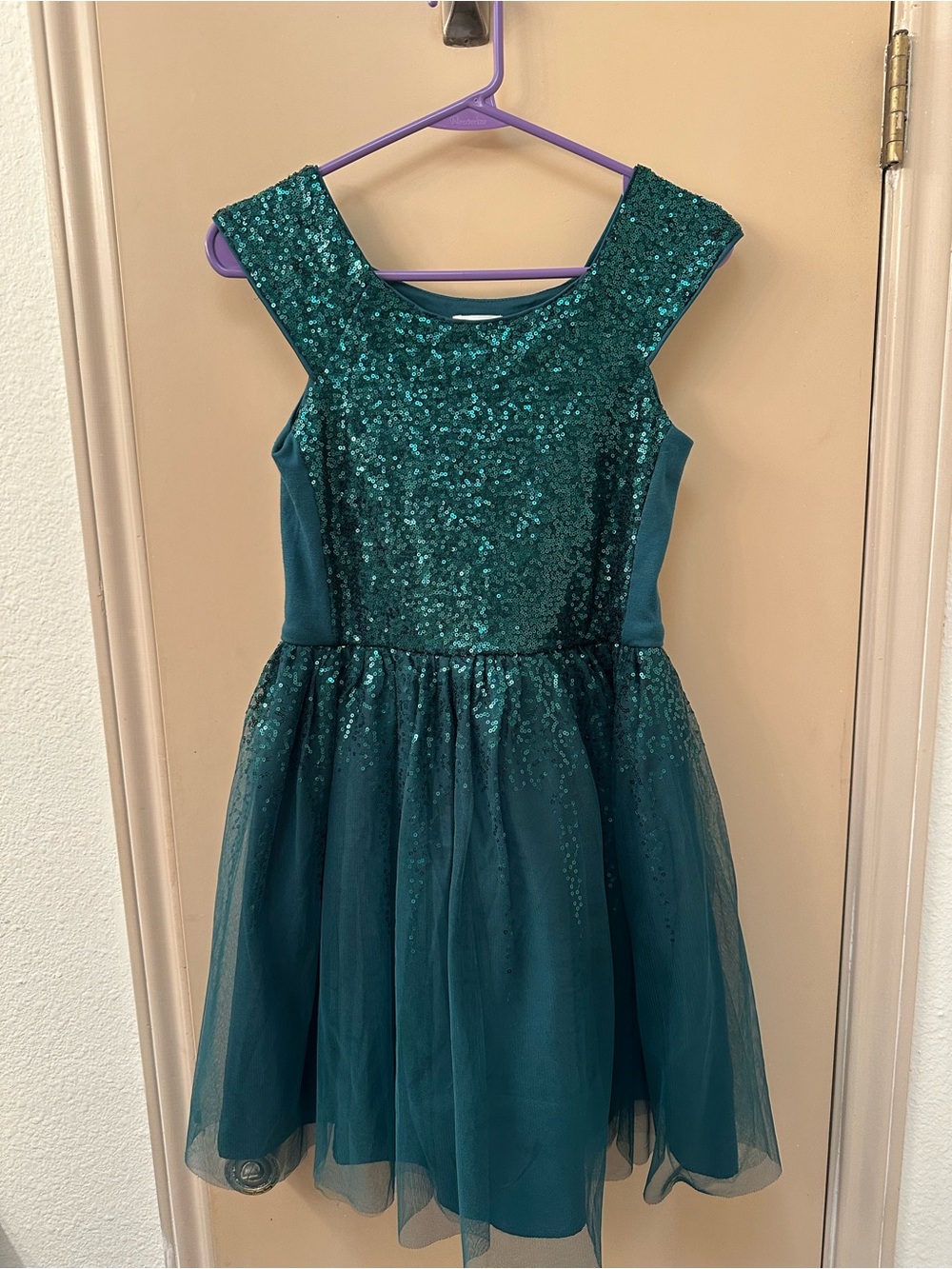 Girls dar green Sequin Party Dress - Kids Costume